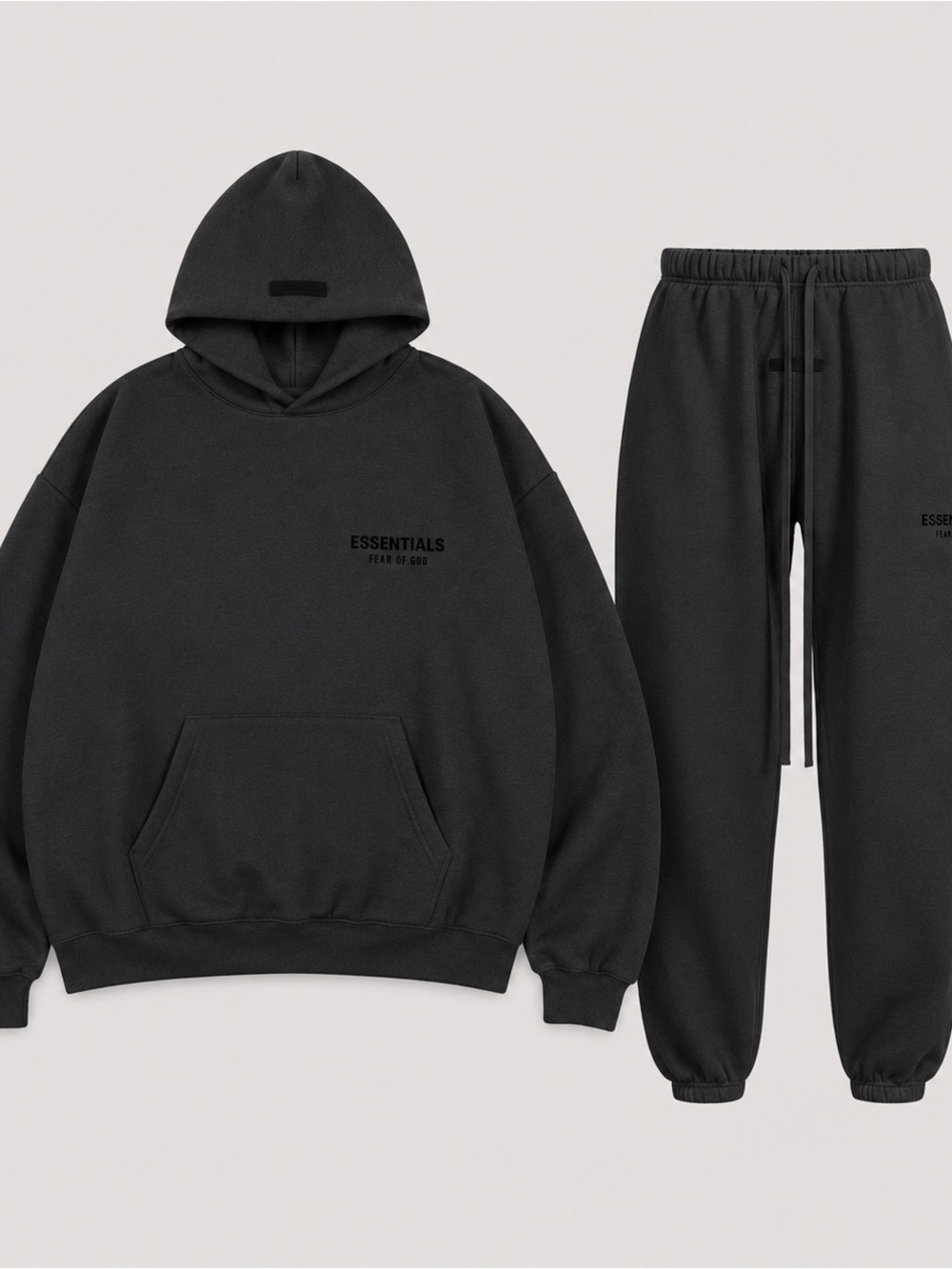 ESSENTIALS Fear of God Black Hoodie & Sweatpants Set